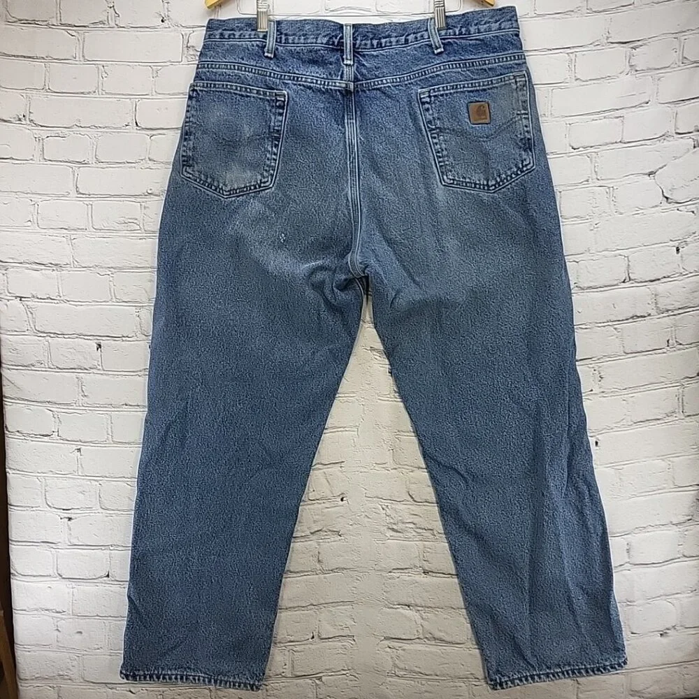 Carhartt Jeans B172 Mens Sz 40 X 30 Flannel Lined‎ Relaxed Fit Straight Flawed